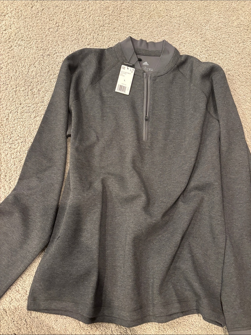 adidas Men’s Dark Gray Half-Zip Pullover